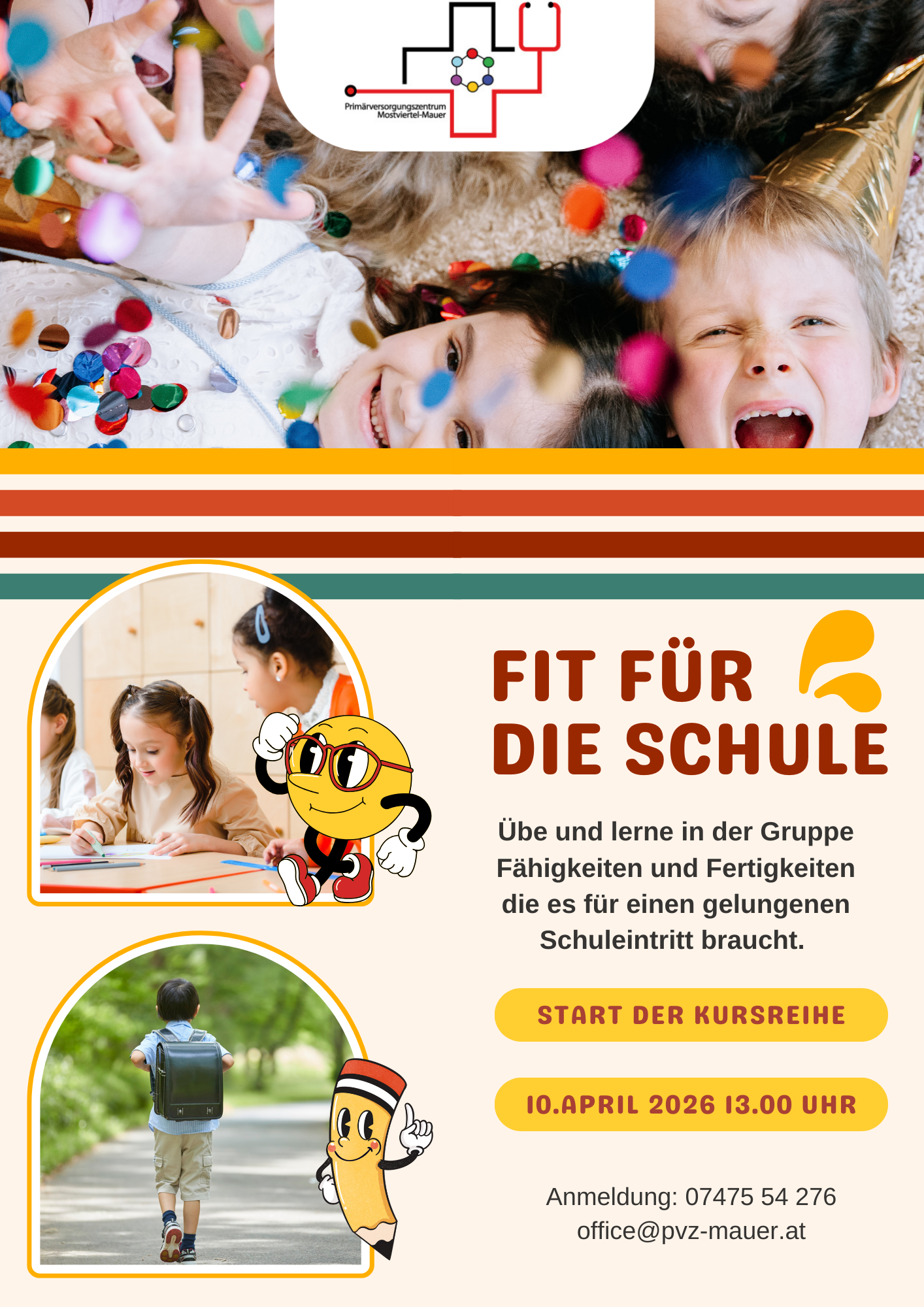 Anmeldung gerne telefonisch oder am Schalter des PVZ Mostviertel-Mauer. 