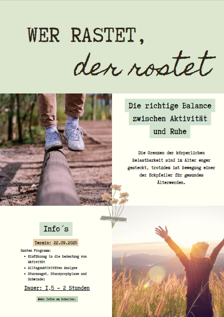 Vortrag "Wer rastet, der rostet?"
