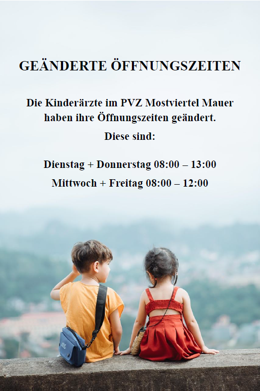 KINDERÄRZTE: Öffnungszeiten Änderung